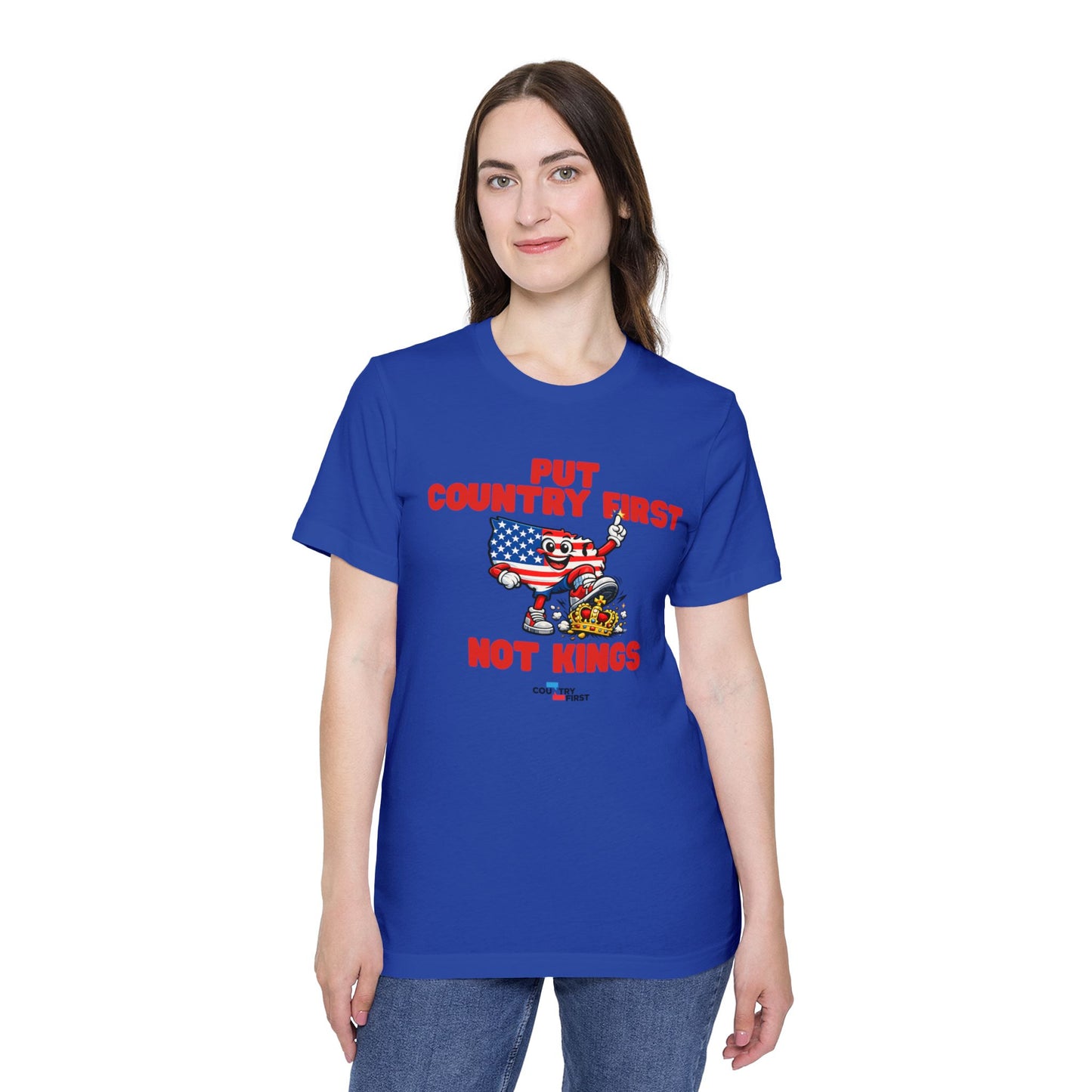 Put Country First Not Kings T-Shirt — Patriotic American Flag Tee
