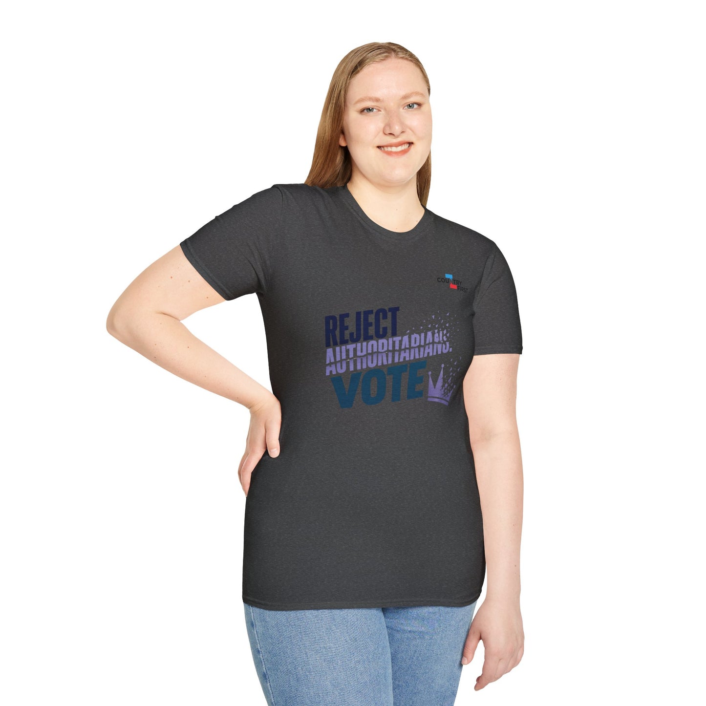 Reject Authoritarianism Vote T-Shirt — Political Activism Voter Shirt