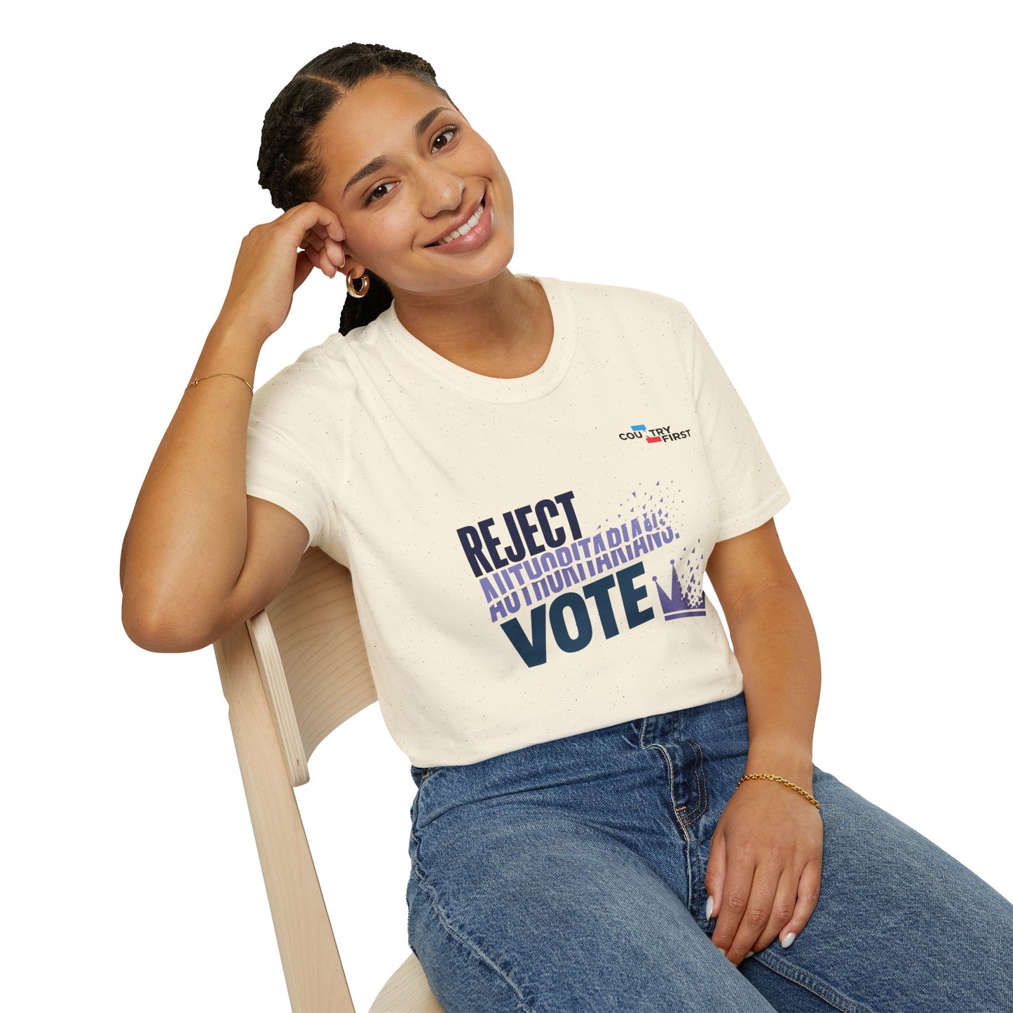 Reject Authoritarianism Vote T-Shirt — Political Activism Voter Shirt