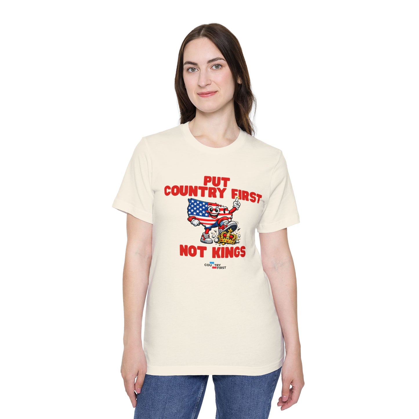 Put Country First Not Kings T-Shirt — Patriotic American Flag Tee