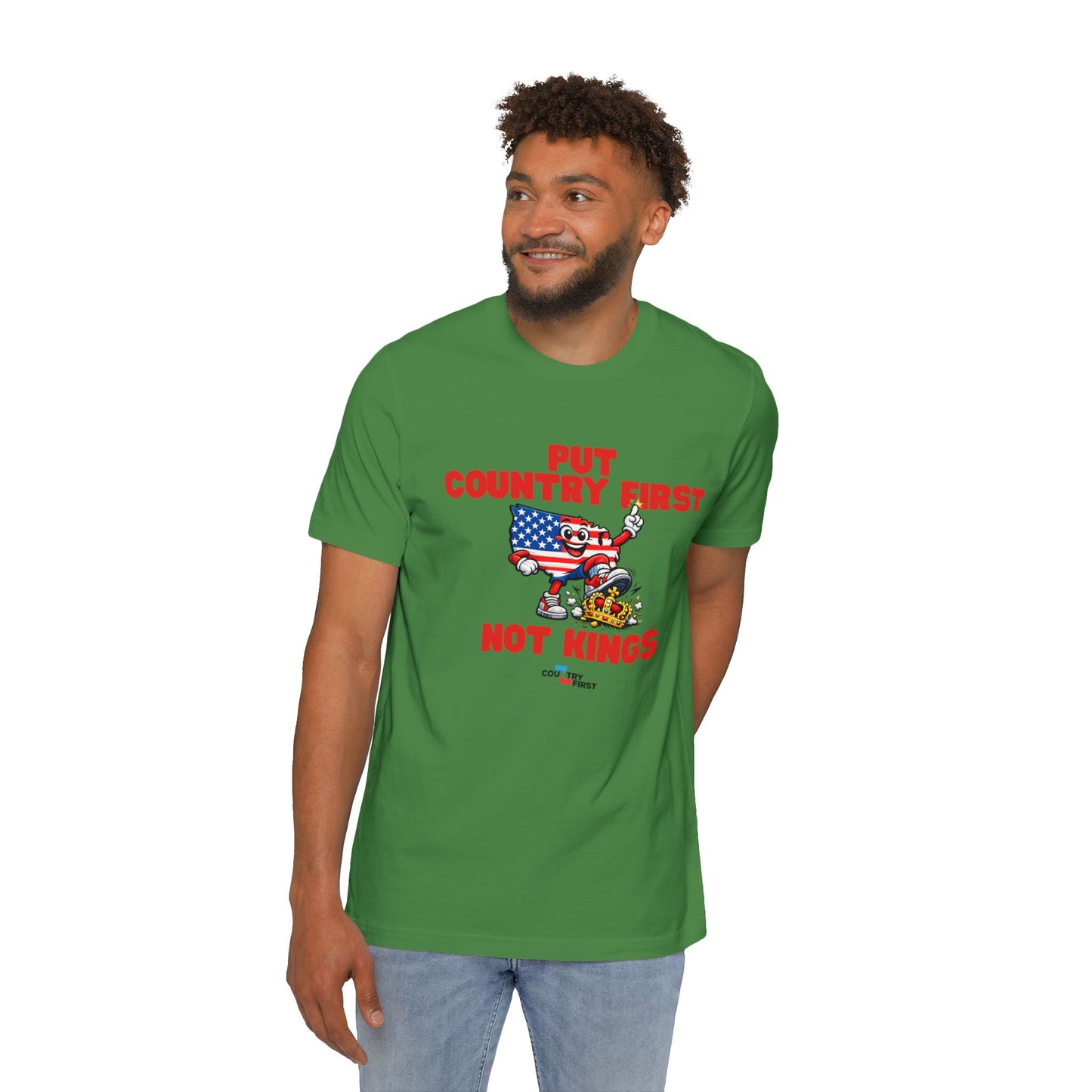 Put Country First Not Kings T-Shirt — Patriotic American Flag Tee