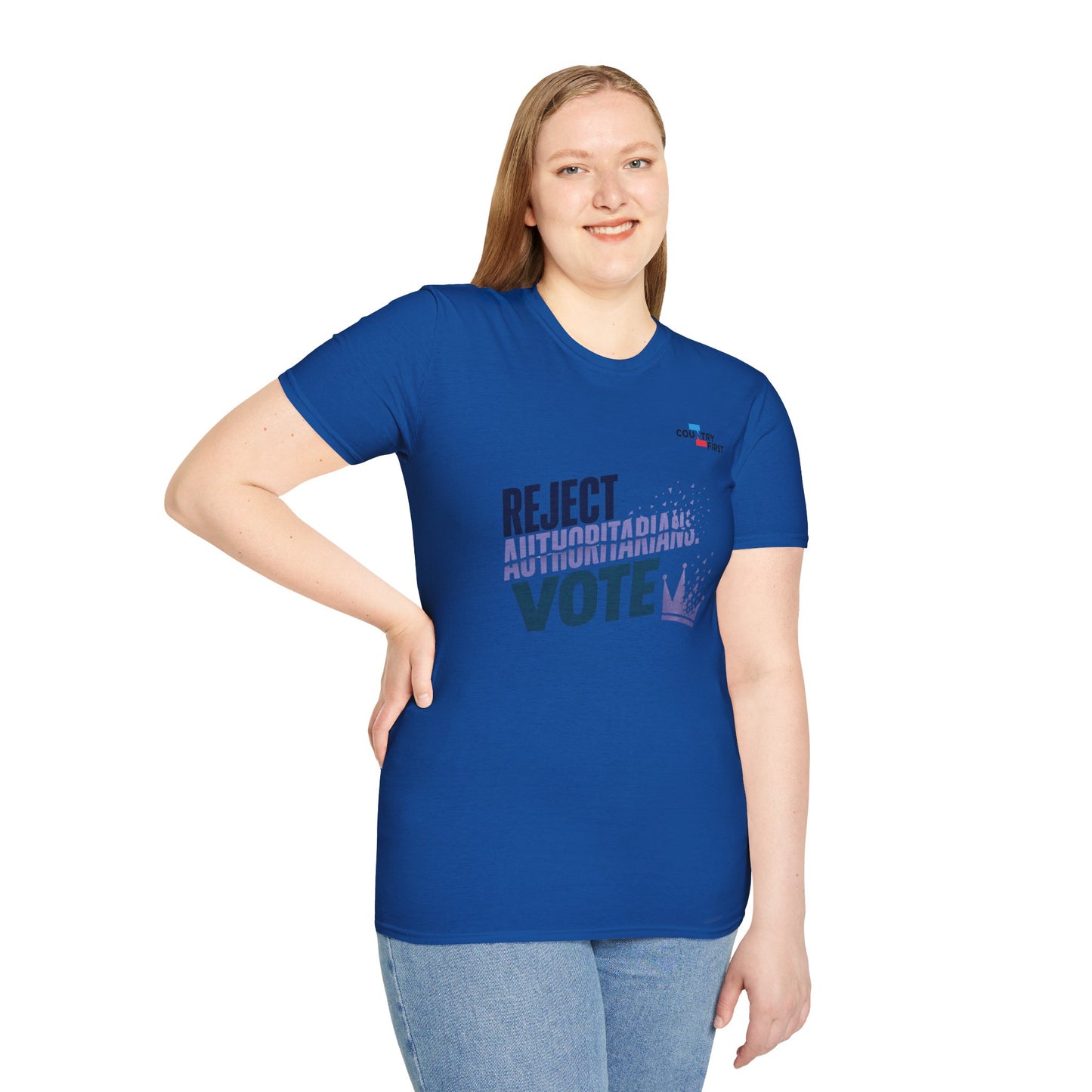 Reject Authoritarianism Vote T-Shirt — Political Activism Voter Shirt