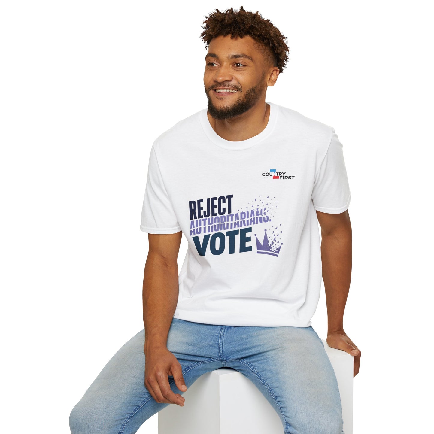 Reject Authoritarianism Vote T-Shirt — Political Activism Voter Shirt