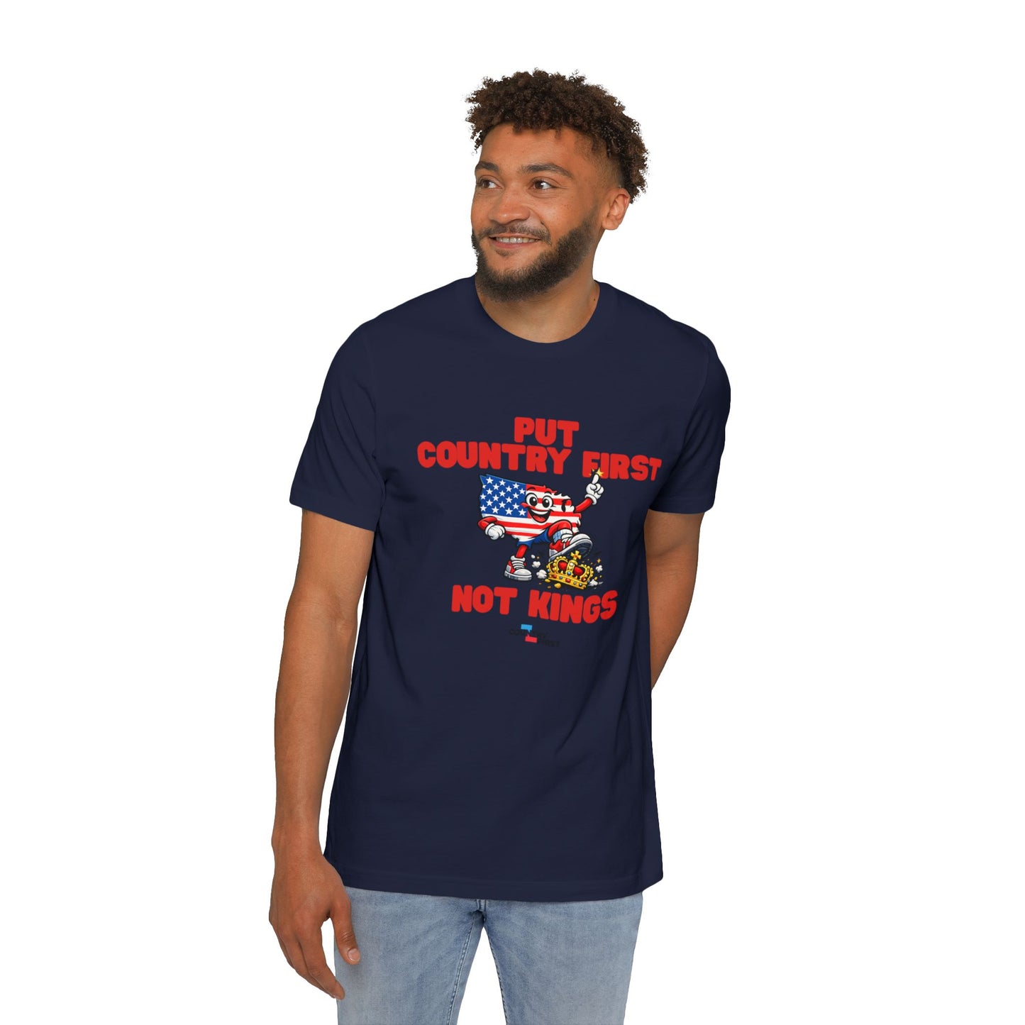 Put Country First Not Kings T-Shirt — Patriotic American Flag Tee