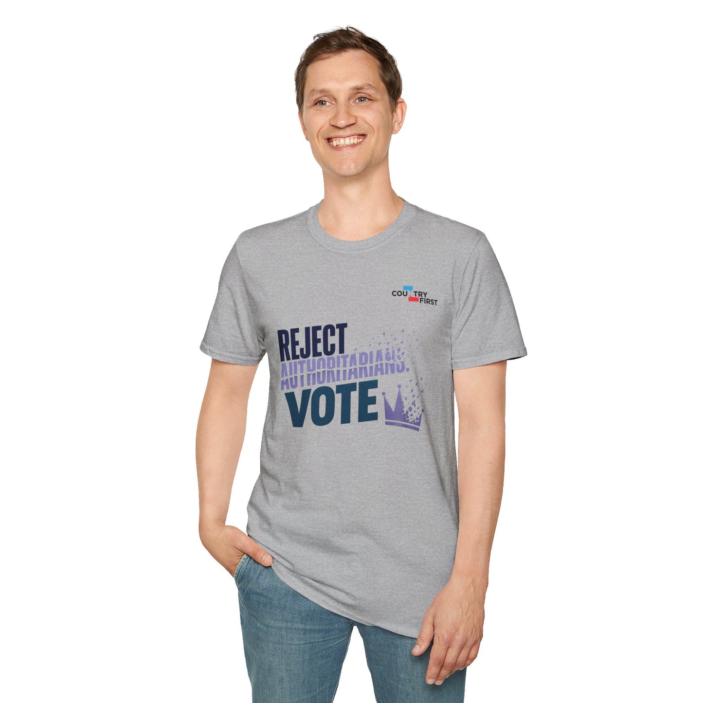 Reject Authoritarianism Vote T-Shirt — Political Activism Voter Shirt