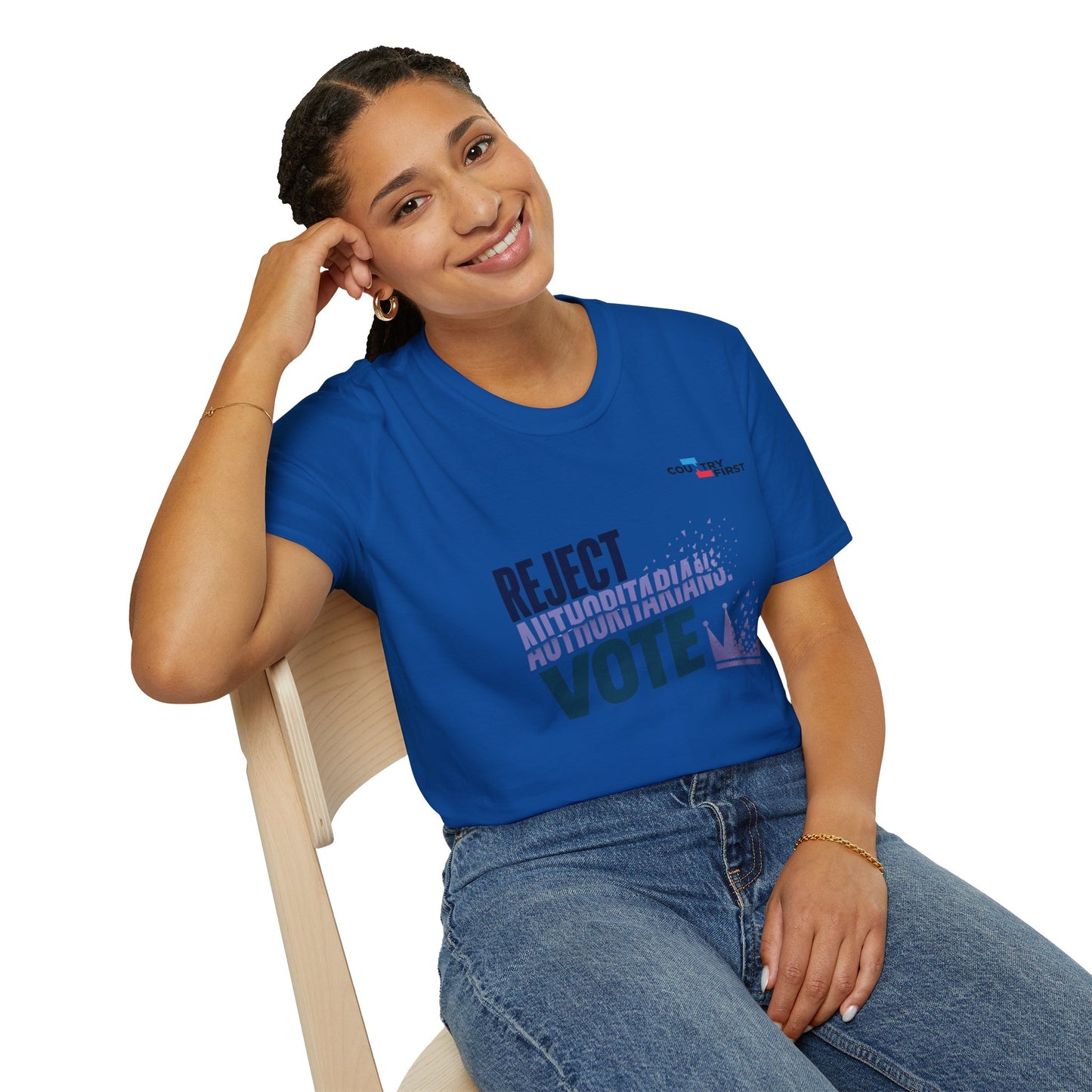 Reject Authoritarianism Vote T-Shirt — Political Activism Voter Shirt