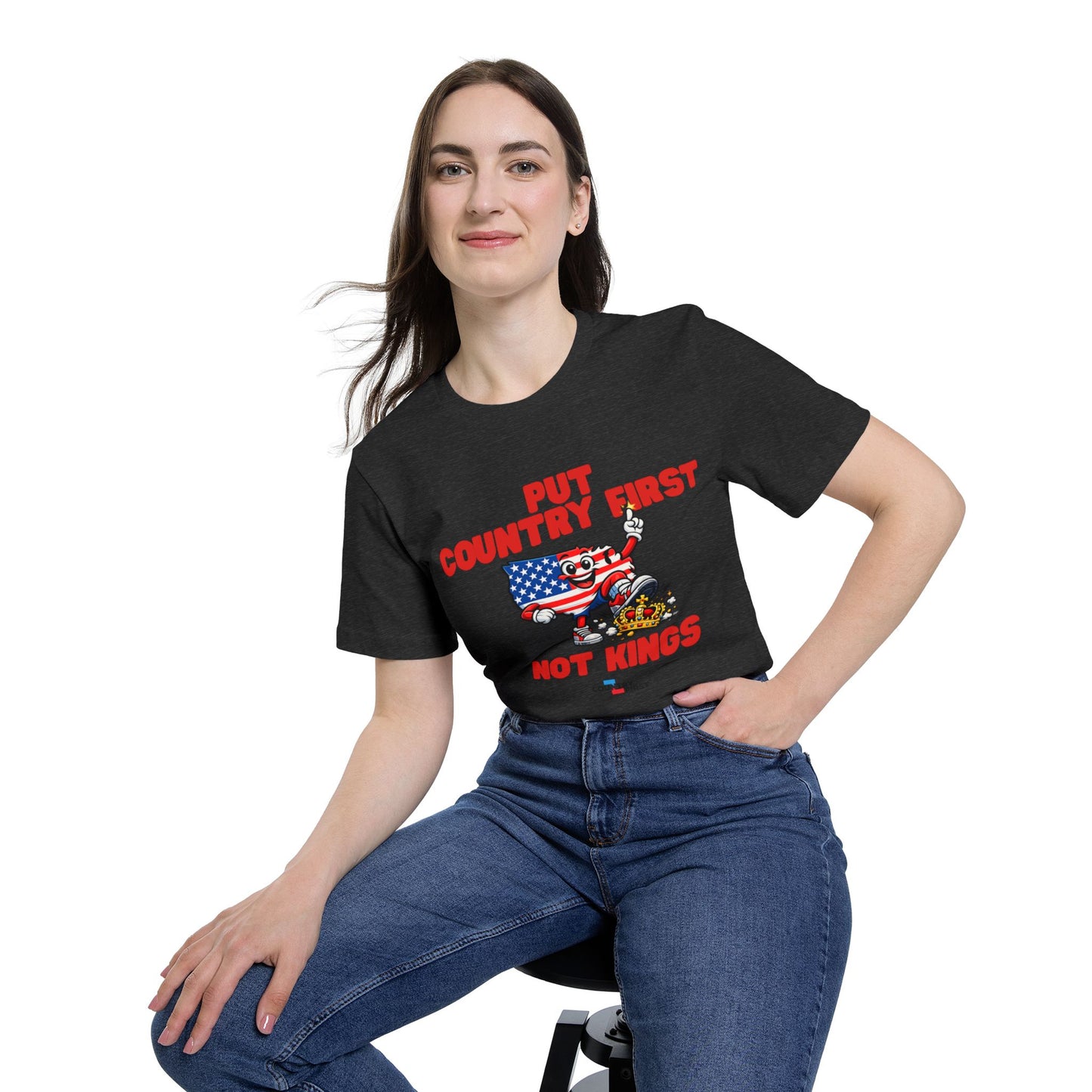 Put Country First Not Kings T-Shirt — Patriotic American Flag Tee