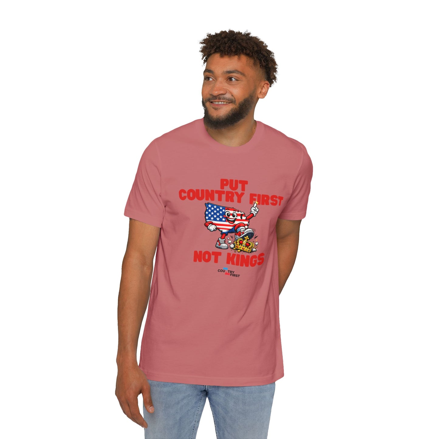 Put Country First Not Kings T-Shirt — Patriotic American Flag Tee