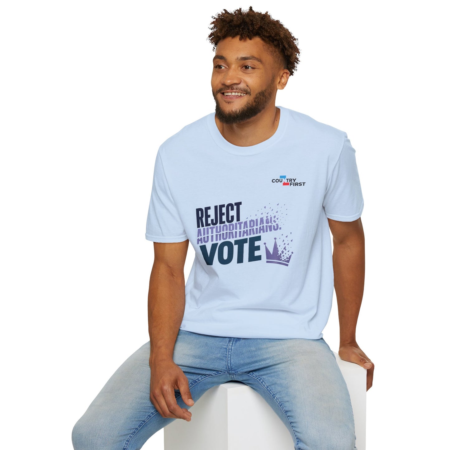 Reject Authoritarianism Vote T-Shirt — Political Activism Voter Shirt