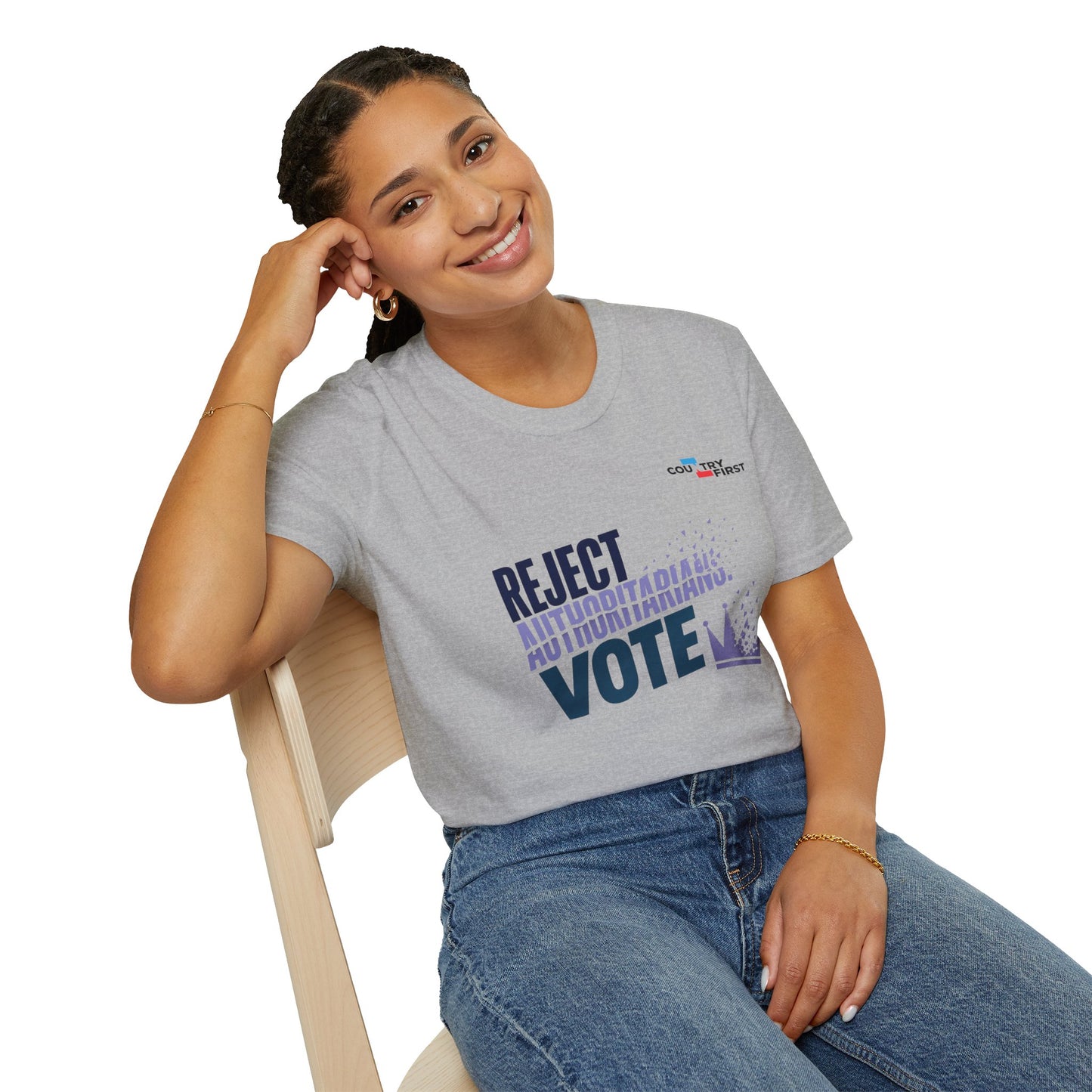 Reject Authoritarianism Vote T-Shirt — Political Activism Voter Shirt