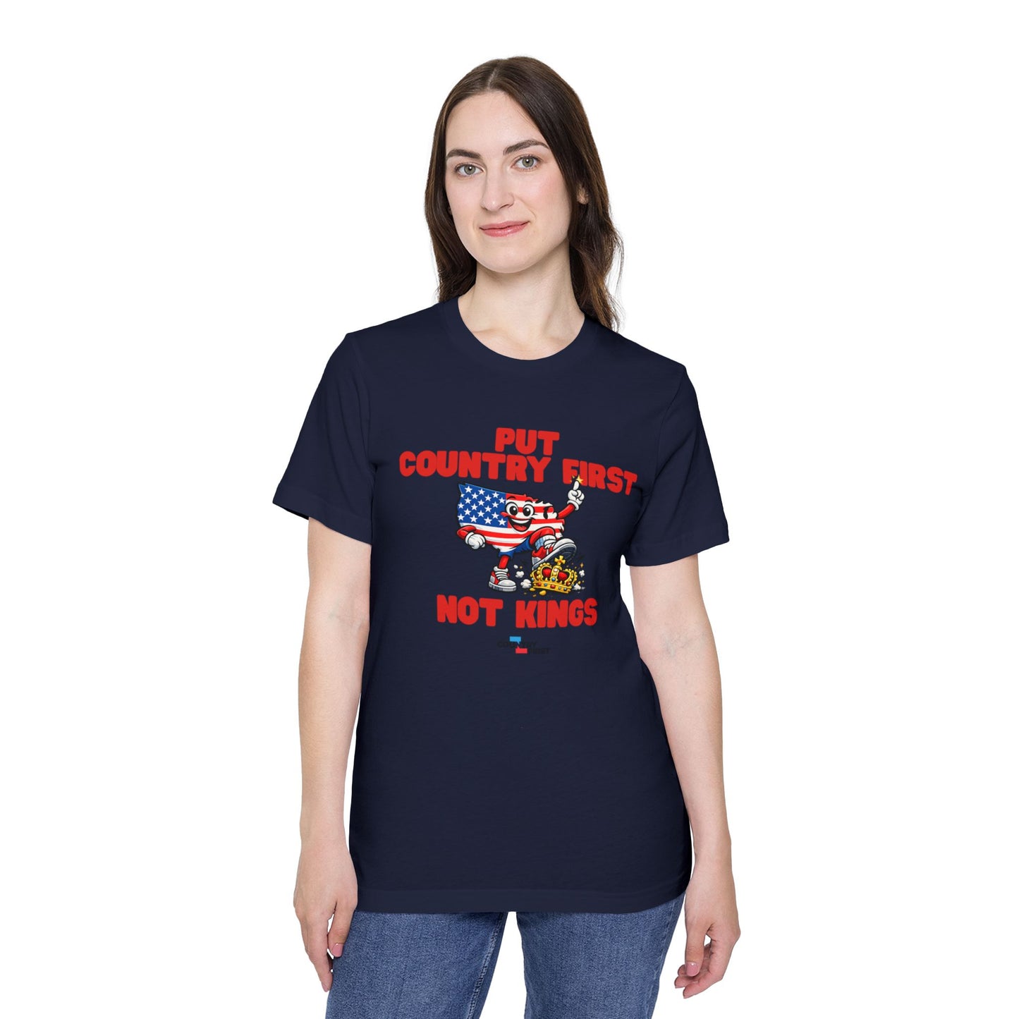 Put Country First Not Kings T-Shirt — Patriotic American Flag Tee
