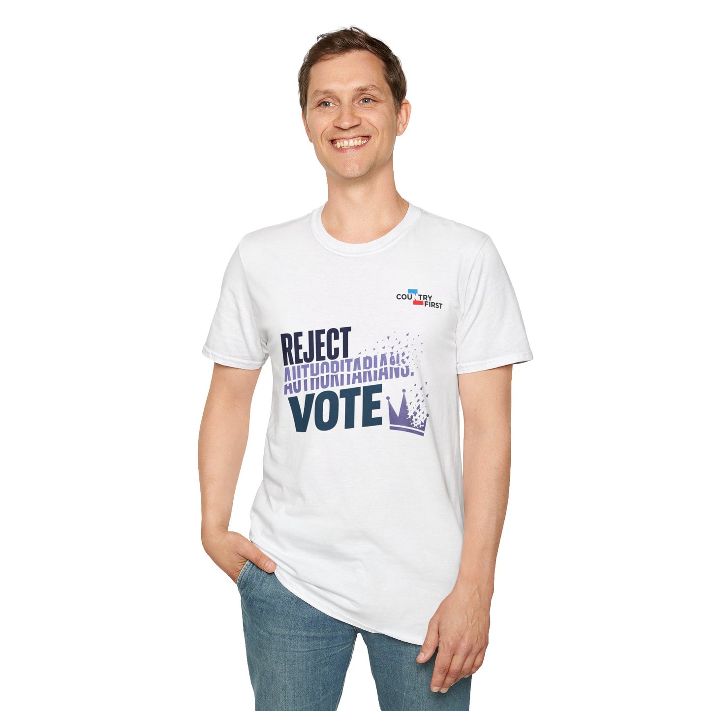 Reject Authoritarianism Vote T-Shirt — Political Activism Voter Shirt