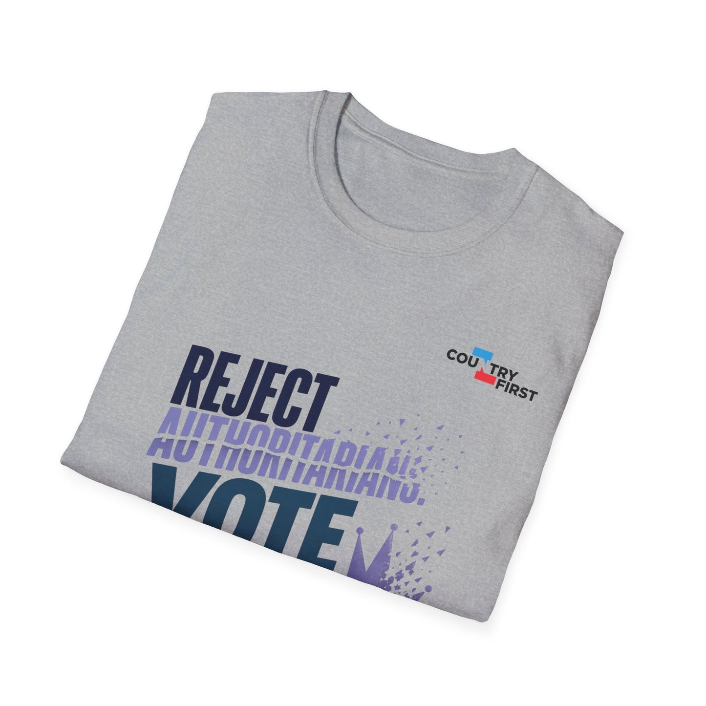 Reject Authoritarianism Vote T-Shirt — Political Activism Voter Shirt