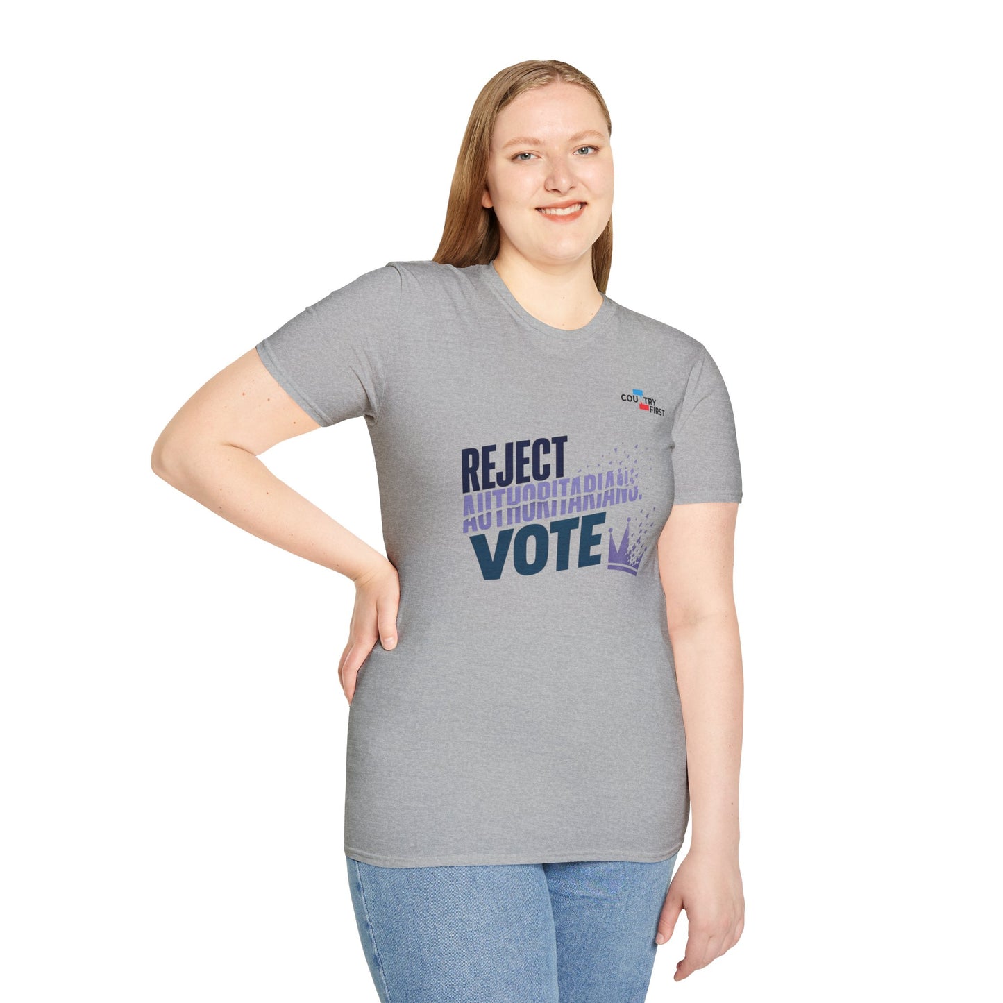 Reject Authoritarianism Vote T-Shirt — Political Activism Voter Shirt