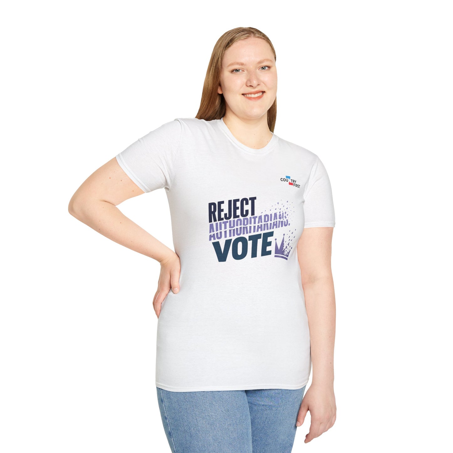 Reject Authoritarianism Vote T-Shirt — Political Activism Voter Shirt