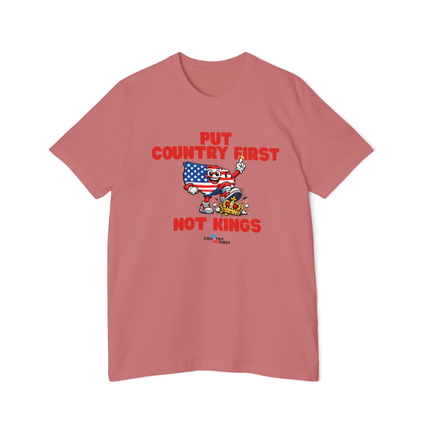 Put Country First Not Kings T-Shirt — Patriotic American Flag Tee