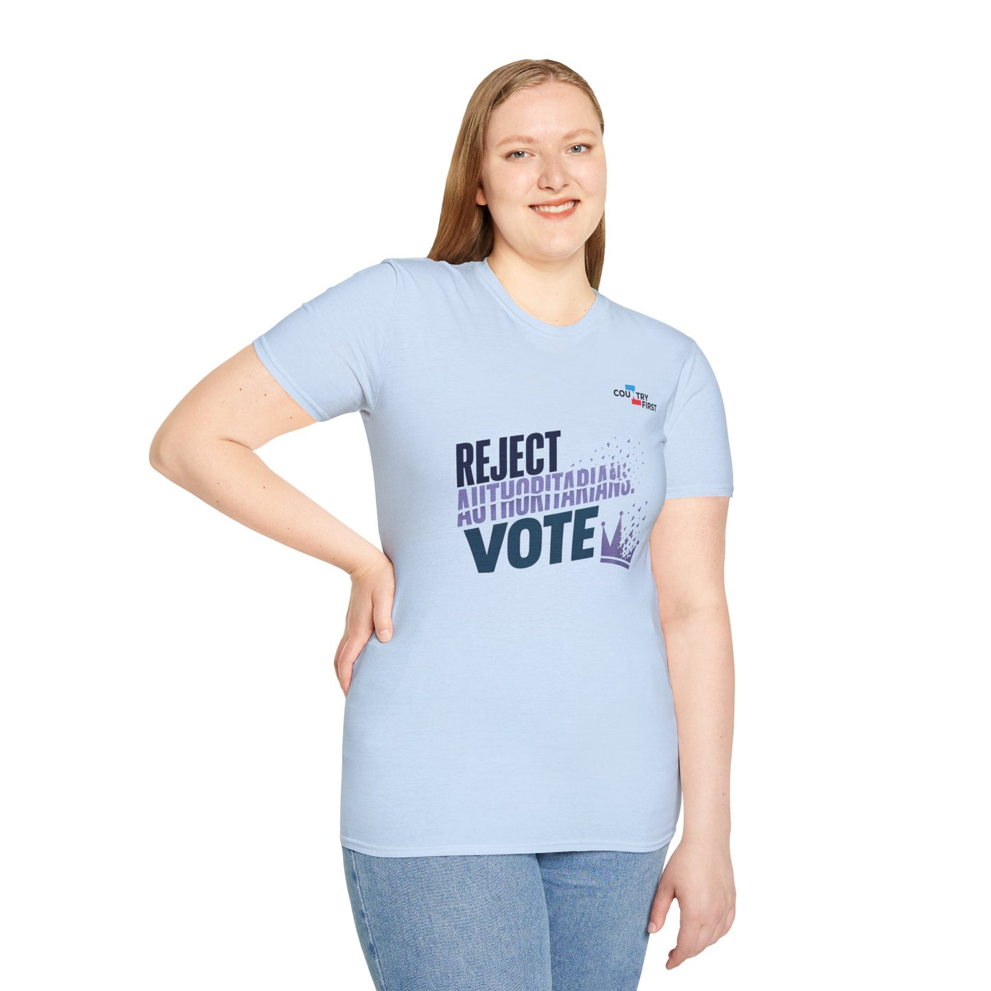 Reject Authoritarianism Vote T-Shirt — Political Activism Voter Shirt