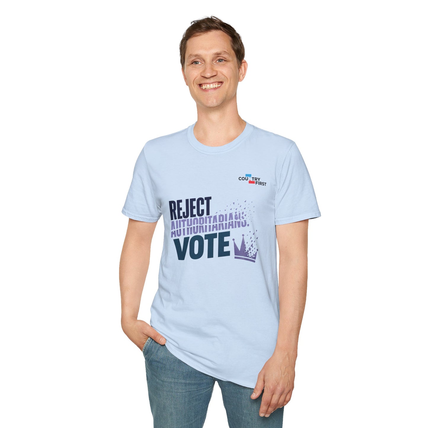 Reject Authoritarianism Vote T-Shirt — Political Activism Voter Shirt