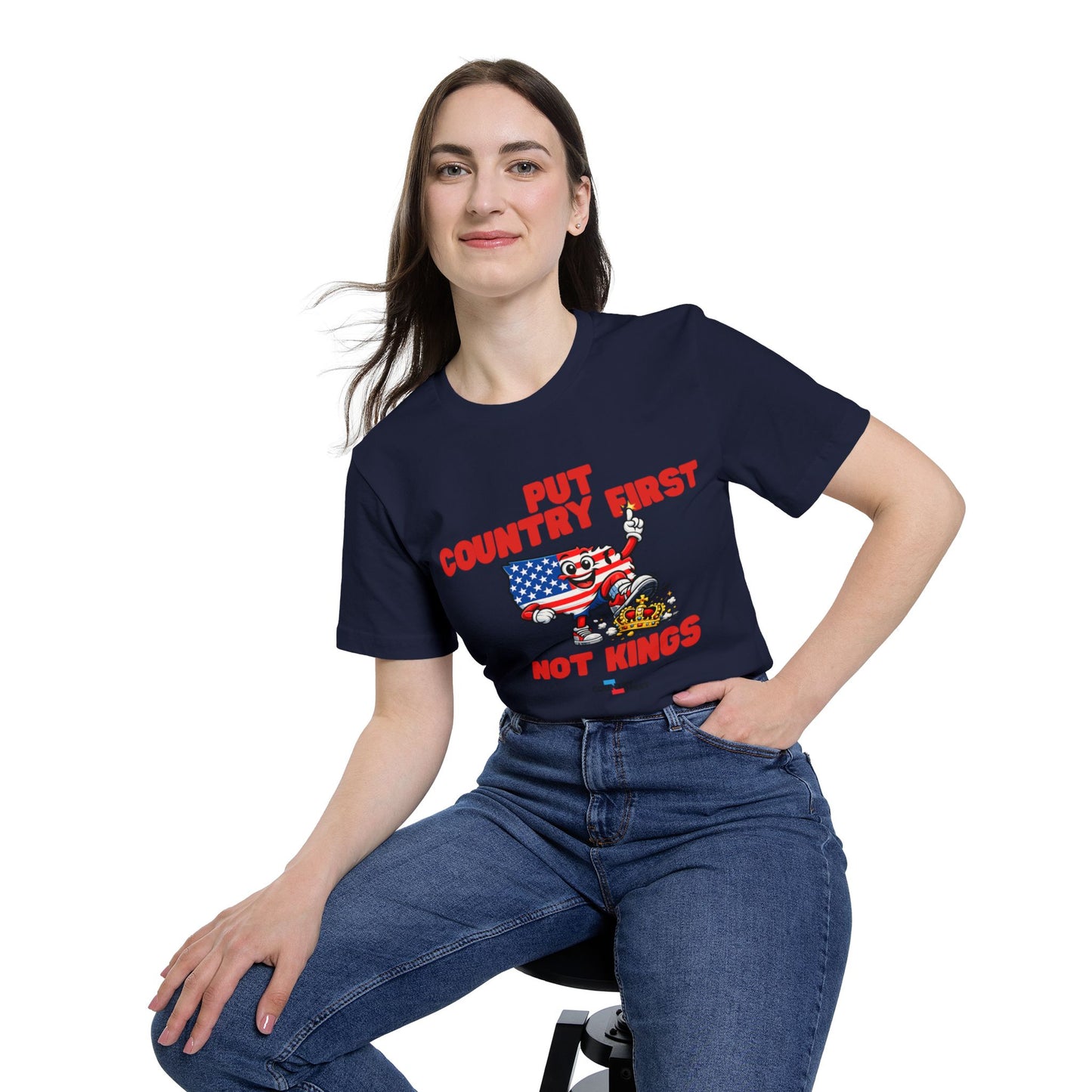 Put Country First Not Kings T-Shirt — Patriotic American Flag Tee