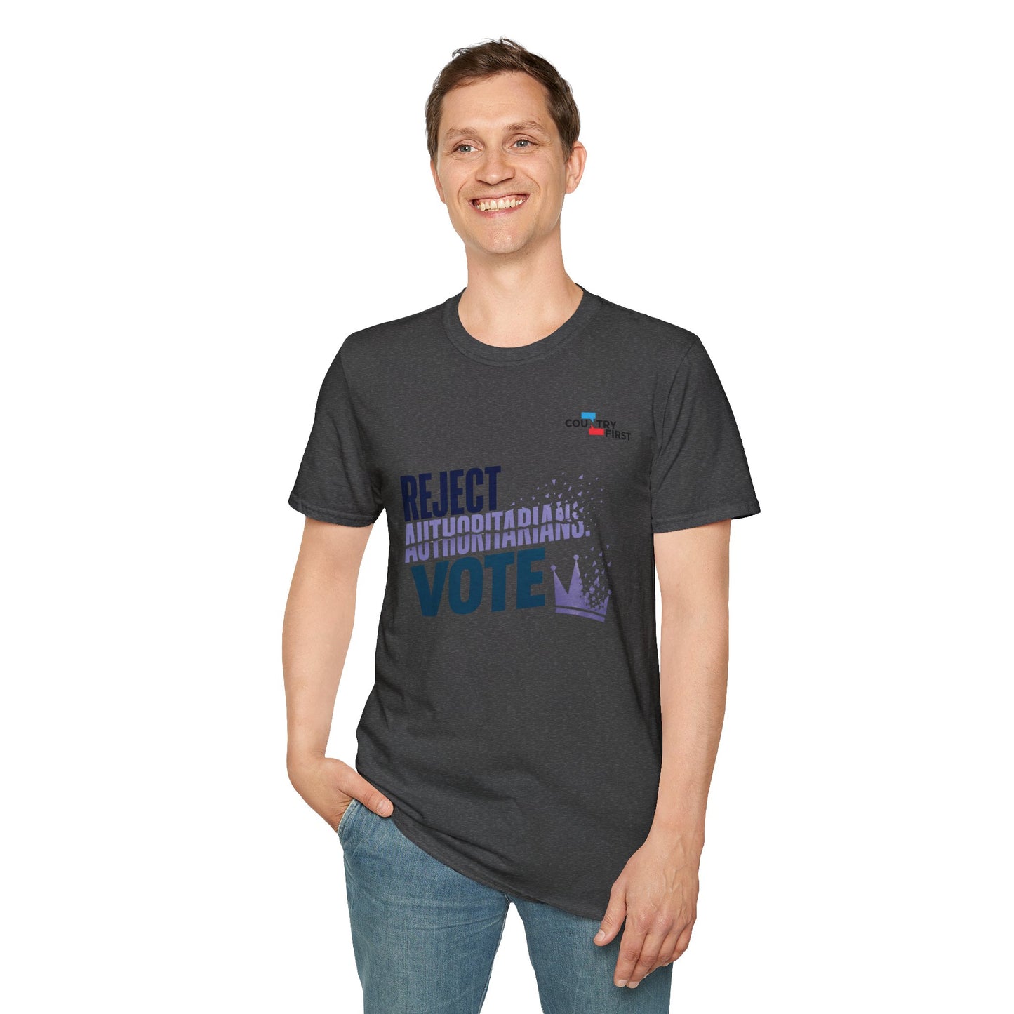 Reject Authoritarianism Vote T-Shirt — Political Activism Voter Shirt