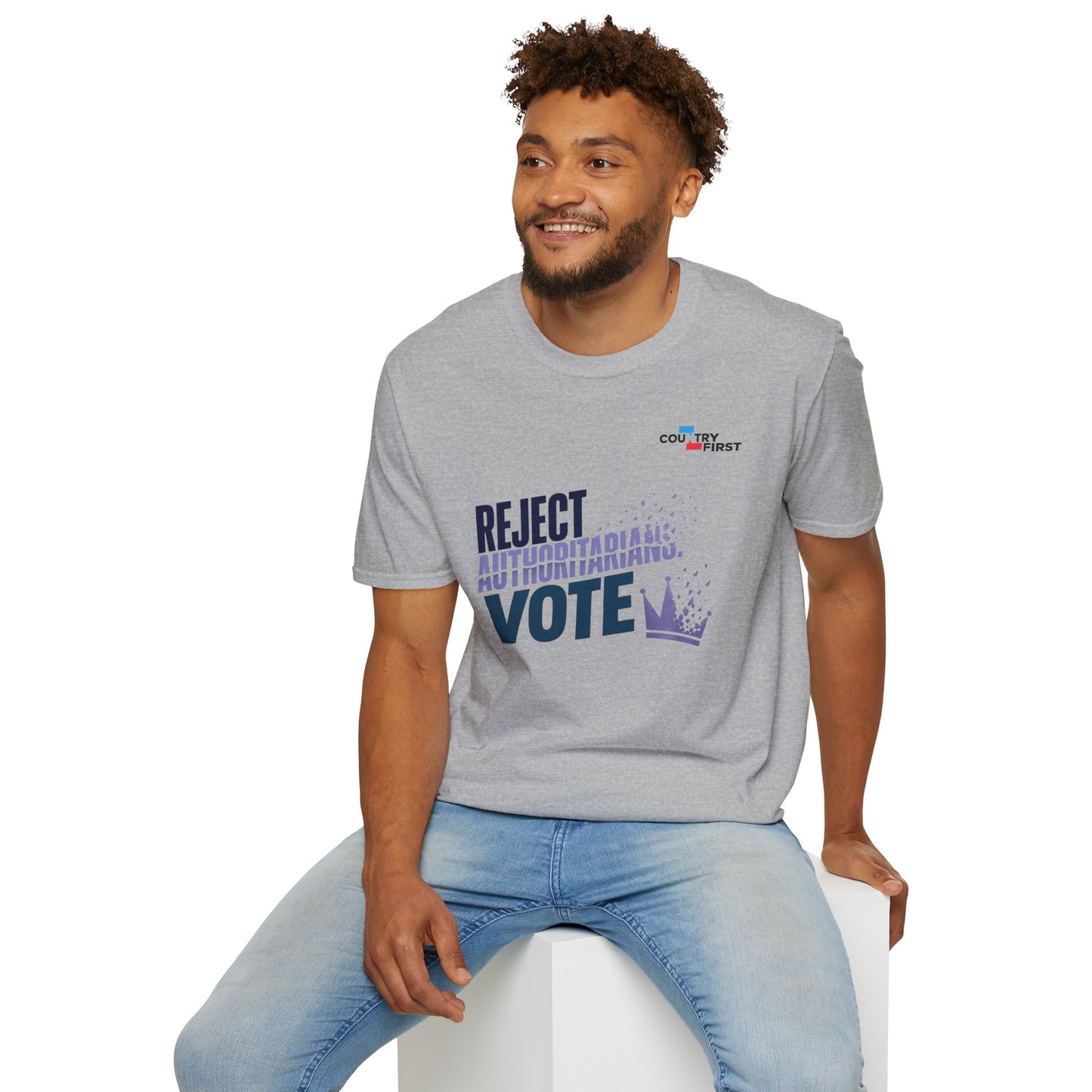 Reject Authoritarianism Vote T-Shirt — Political Activism Voter Shirt