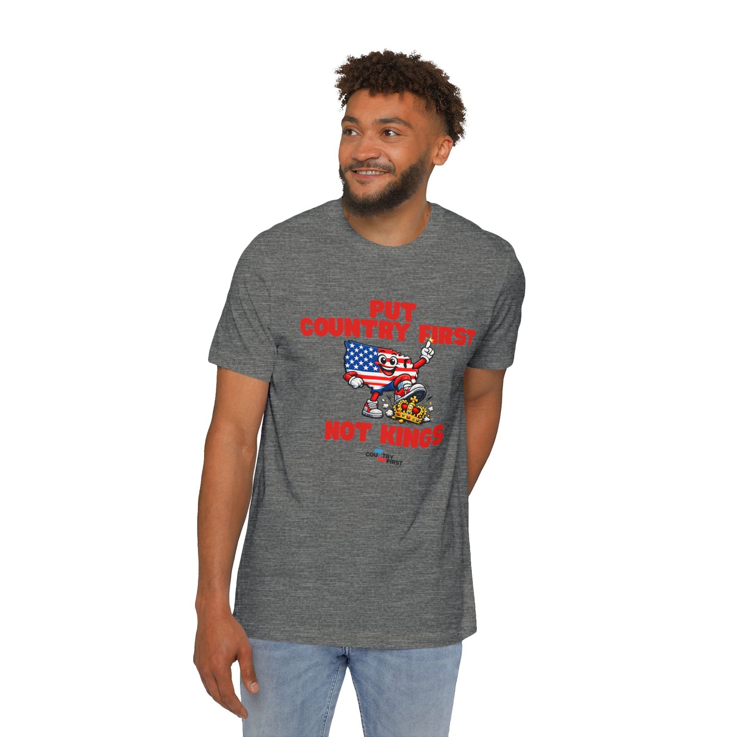Put Country First Not Kings T-Shirt — Patriotic American Flag Tee