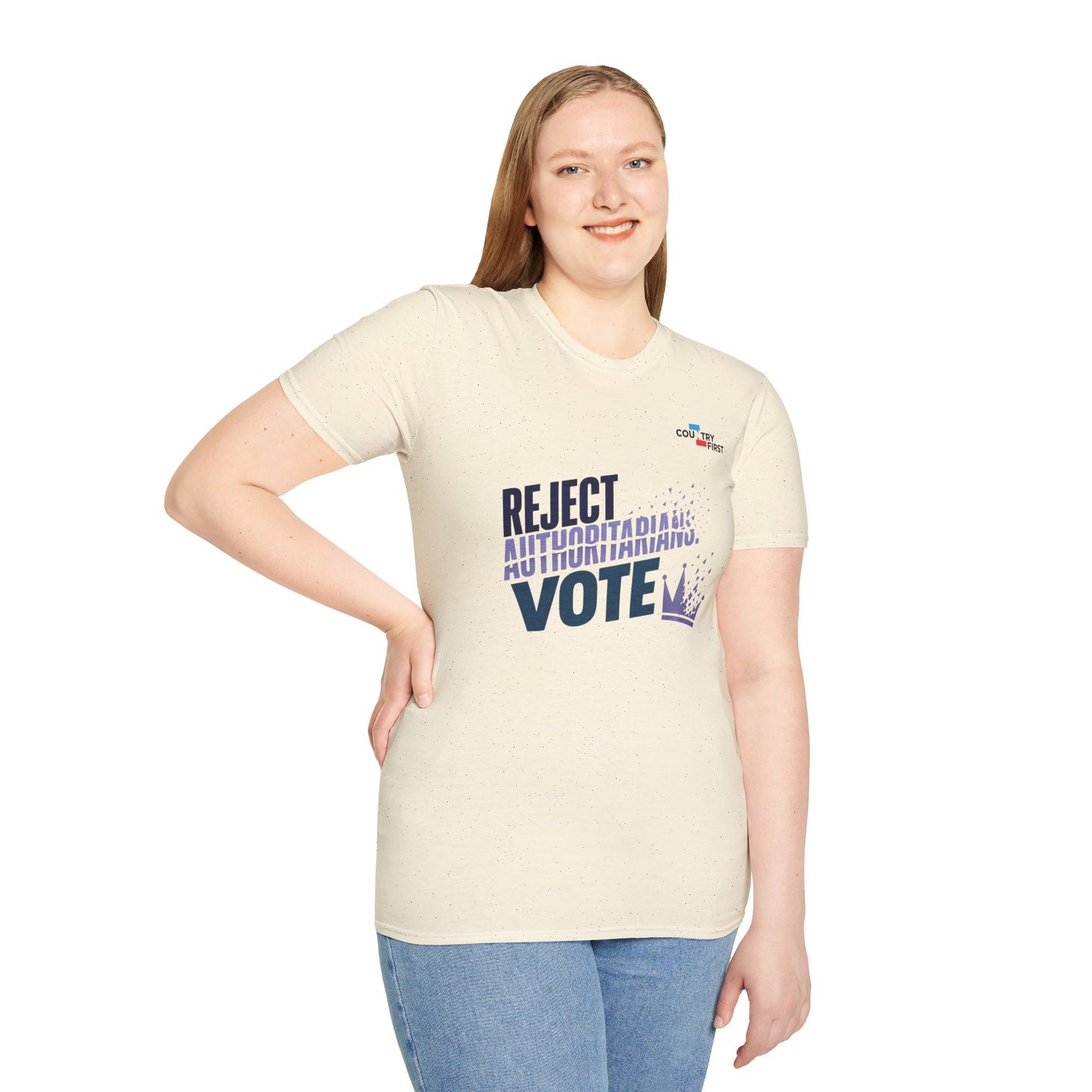 Reject Authoritarianism Vote T-Shirt — Political Activism Voter Shirt