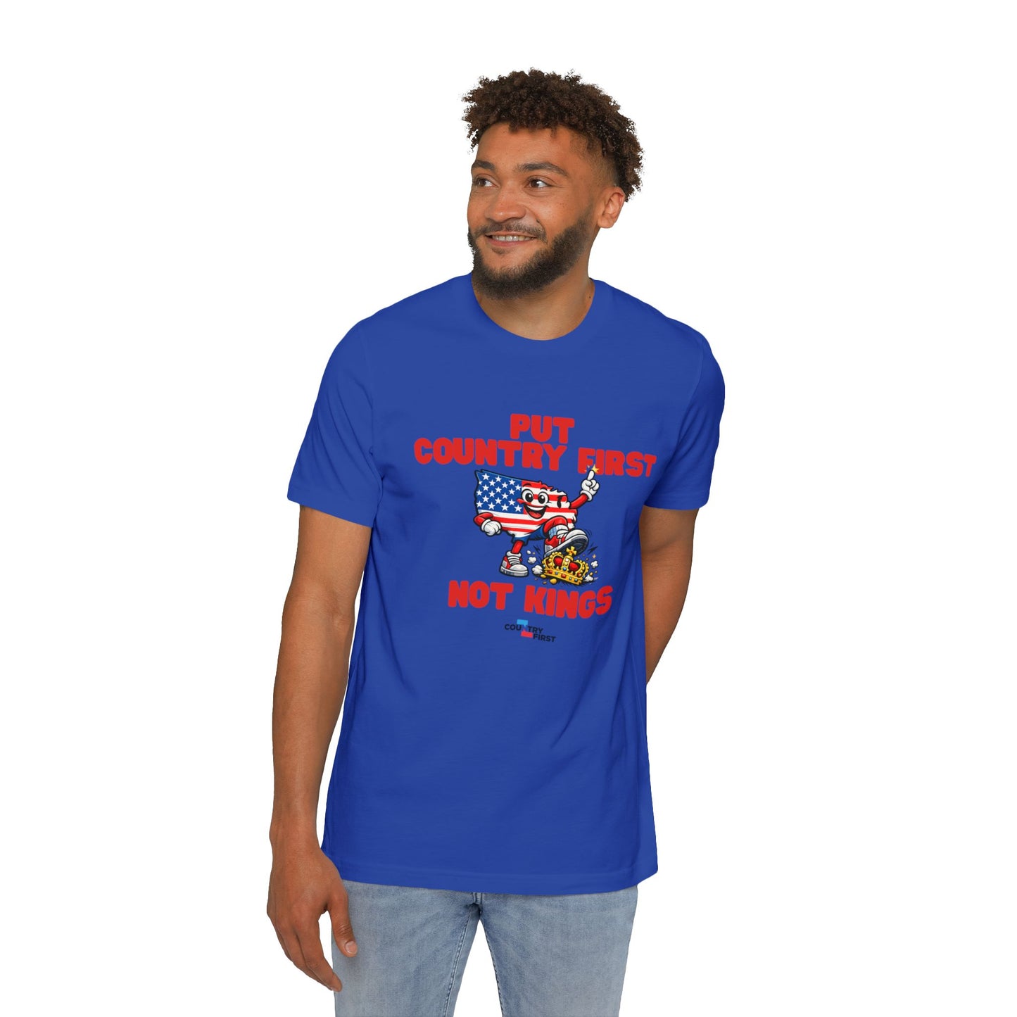 Put Country First Not Kings T-Shirt — Patriotic American Flag Tee