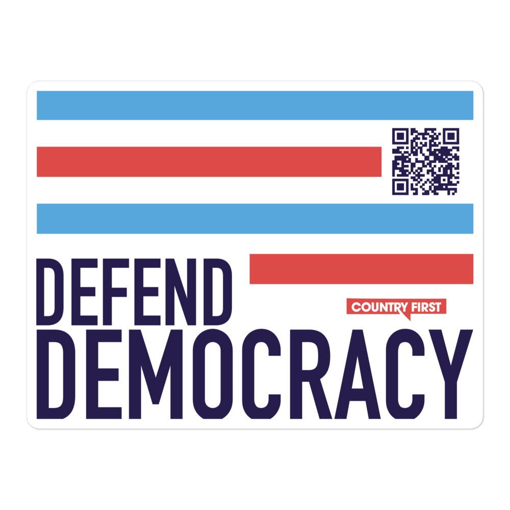 Defend Democracy Bumper Sticker CountryFirst