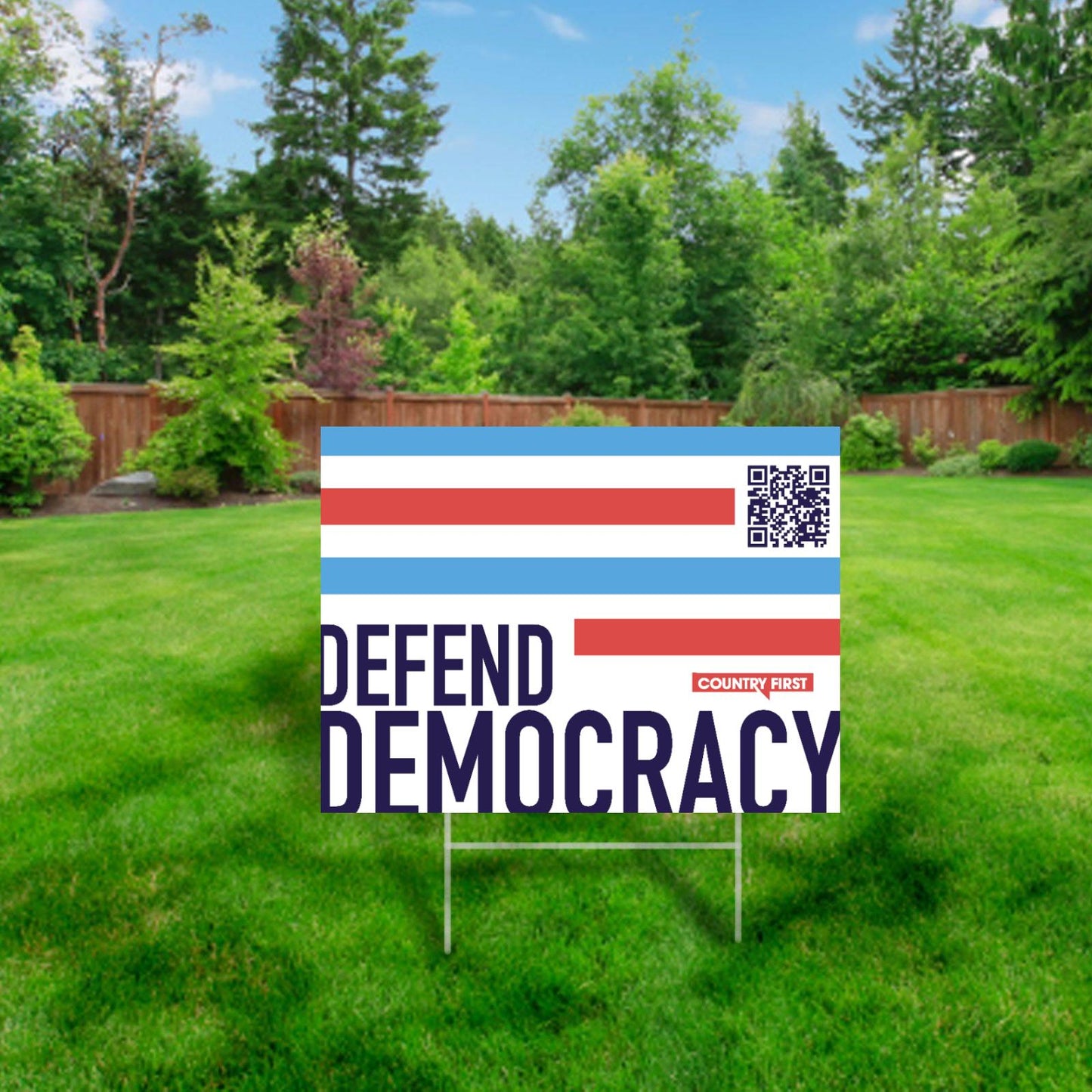 Defend Democracy - Yard Sign & Bumper Sticker